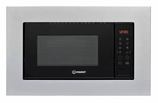 Микроволновая печь встраиваемая Indesit MWI 120 SX 20л, 800Вт, гриль, черный/серебристый (F159140)