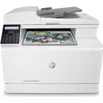 МФУ лазерный HP Color LaserJet Pro M183fw, A4, цветной, 16стр/мин (A4 ч/б), 16стр/мин (A4 цв.), 600x600 dpi, АПД-35 листов, факс, сетевой, Wi-Fi, USB (7KW56A)
