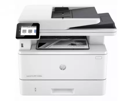 МФУ лазерный HP LaserJet Pro 4103fdw, A4, ч/б, 40 стр/мин (A4 ч/б), 1200x1200 dpi, дуплекс, ДАПД-50 листов, факс, сетевой, Wi-Fi, USB, белый/черный (2Z629A)
