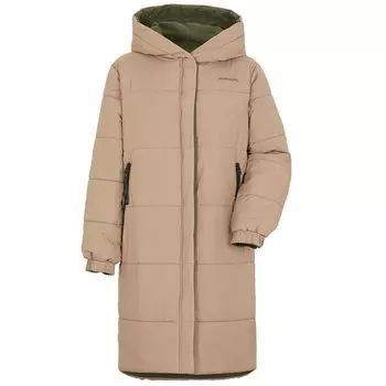 Парка женская DIDRIKSONS ANNA WNS PARKA 808, бежевый/темно-зеленый, 2022, 504259 (Размер: 44/46, Цвет: бежевый/темно-зеленый)