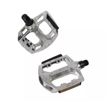 Педали BMX HORST, 9/16", алюминий, литые, широкие, с отражателем, серебристые, 96х100х24мм, 00-170341