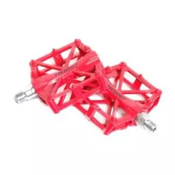 Педали BMX алюминиевые H32 HORST, литые, широкие, с шипами, 92х95х15мм 388г/пара, красный, 00-170835