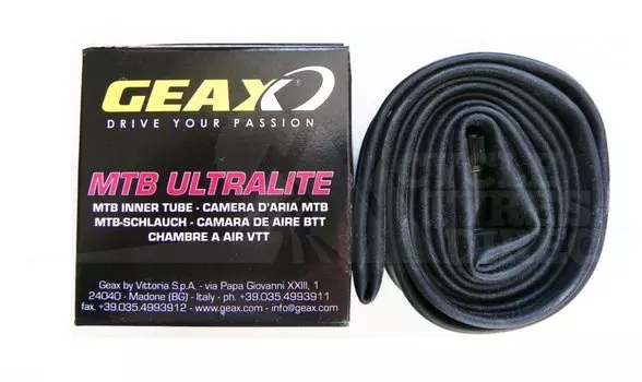 Камера для велосипеда GEAX MTB Ultralite, 29x1.9/2.35, presta, 40 мм, велонипель 122.2U9.R2.23.111BX