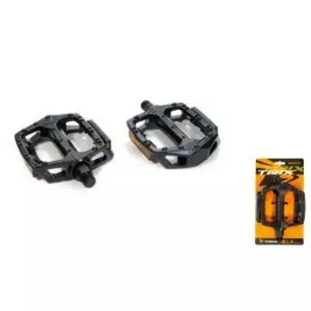 Педали TRIX PLATFORM алюминиевые, 110x100мм, резьба 1/2", с шипами, черные, HF-805, 1/2" black