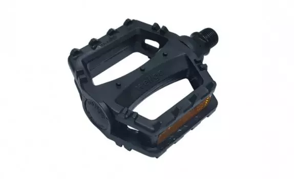 Педали WELLGO, BMX, пластик, ось из бористой стали, 9/16", подшипники: 2 DU, 95,5х81,5х29,5мм, 286г, чёрные, LU-968DU