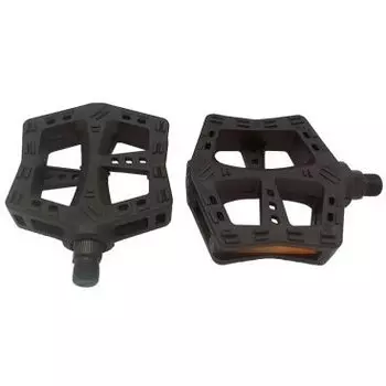 Педали WELLGO, BMX, пластик, ось из бористой стали, 9/16", 107х95,5х28мм, 326г, чёрные, LU-985