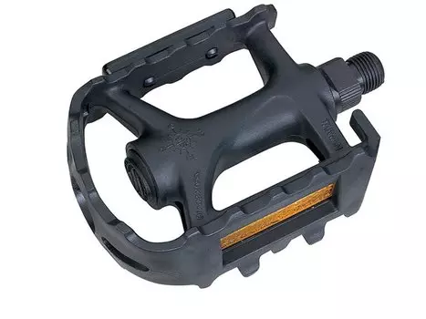 Педали WELLGO LU-945, MTB, пластик, ось из бористой стали, 9/16", с подшипниками, чёрные, LU-945