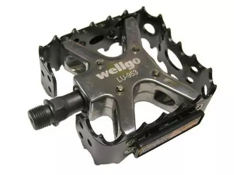 Педали WELLGO LU-953, MTB, алюминий, ось CrMo, 9/16", 95х88мм, на промподшипниках, LU-953