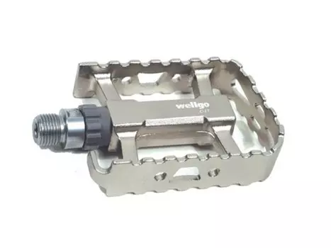 Педали WELLGO LU-C17, MTB, алюминий, ось CrMo, 9/16", промподшипники, в торговой упаковке, LU-C17
