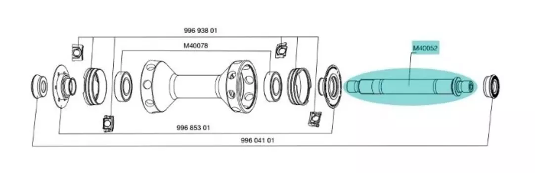 Ось велосипедная Mavic передней втулки HELIUM/KSYRIUM, M40052