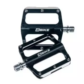 Педали велосипедные 4BIKE K306SBLK, 120х100х18 мм, 3 промподшипника, Cr-Mo ось, алюминий, черный, ARV-K306SBLK