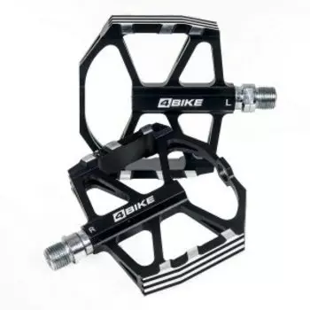 Педали велосипедные 4BIKE K309, материал CNC алюминий, размер платформы 118х98х21 мм, черный, ARV-K309BLK