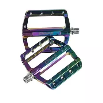 Педали велосипедные 4BIKE K311S-OIL, материал CNC алюминий, размер платформы 116х98х16,5 мм, Oil Slick, ARV-K311S-OIL