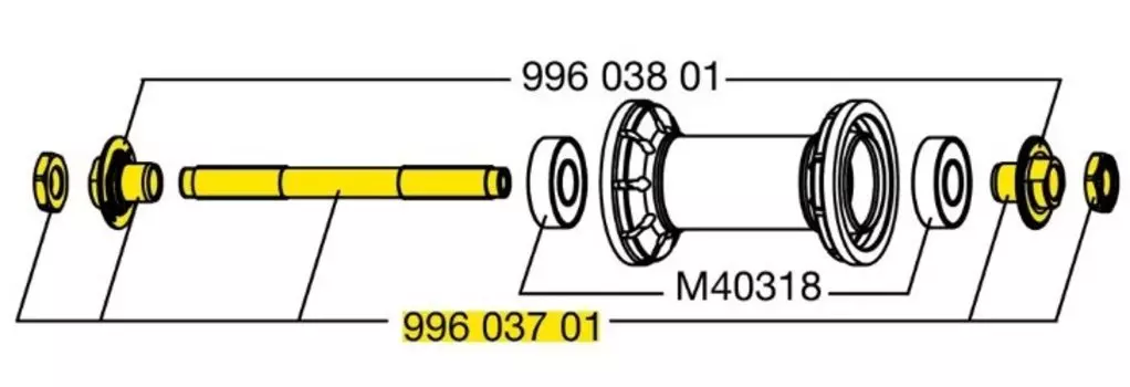 Ось велосипедная Mavic передней втулки QRM Road, 99603701