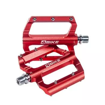 Педали велосипедные 4BIKE K315SRED, 116х98х16 мм, 3 промподшипника, Cr-Mo ось, алюминий, красный, ARV-K315SRED