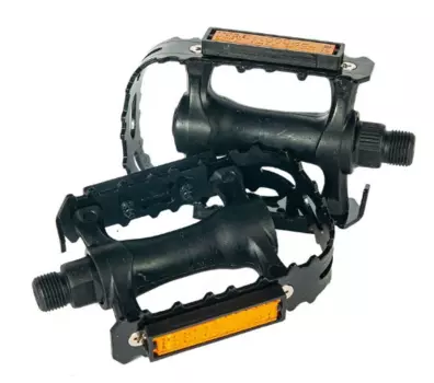 Педали велосипедные 4BIKE M953, пластик, сталь, 118х78х28 мм, черный, ARV-M953BLK
