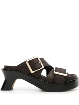 LOEWE мюли с пряжкой, коричневый