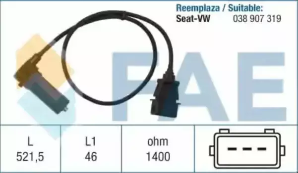 датчик положения коленвала!\ Audi A3, Seat Cordoba/Ibiza, VW Bora/Golf 1.9TDi/SDi 9 79066 FAE
