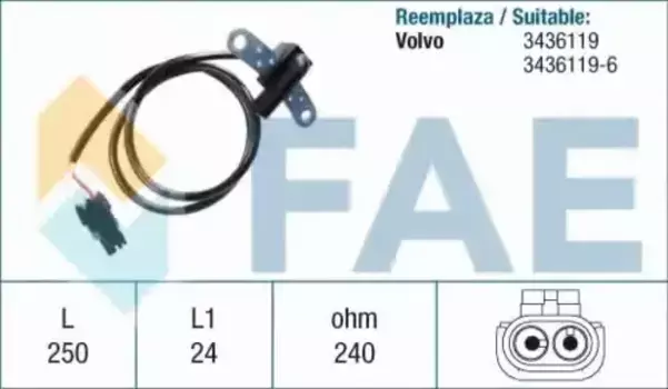 датчик положения коленвала!\ Volvo 440/460/480 1.7i/T 88> 79020 FAE