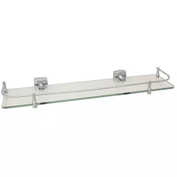 Полка стеклянная одноэтажная с ограничителем Fixsen Kvadro FX-61303В