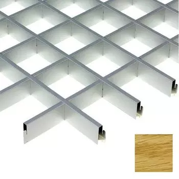 Потолок грильято Cesal Urban Standart 731 дуб селект 100х100х27 мм