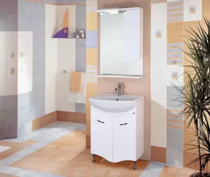 Комплект мебели белый глянец 61,5 см Onika Лайн 106043 + 4620008192772 + 205820