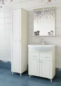 Комплект мебели белый матовый 60 см Sanflor Софи C0002223 + 4620008192475 + C02654