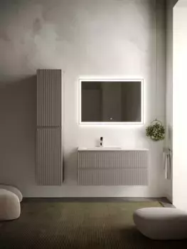 Комплект мебели серый матовый 101 см Sancos Snob R SNR100LSM + CN7014 + CI1000