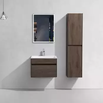 Комплект мебели темный дуб 60 см Vincea Chiara VMC-2C600RO + VCB-13600W + VLM-3VN600