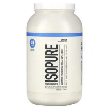 Isopure, протеиновый порошок с низким содержанием углеводов, ванильный крем, 1,36 кг (3 фунта)