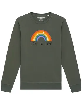 Свитер Watapparel Sweatshirt Love is Love, зеленый
