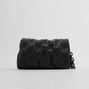 Женская сумка через плечо Oxford PU Flap Chains Fashion Solid Soft Zipper Hasp Handbag Кошелек Дизайнерская сумка в стиле Евро-Америки