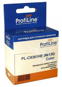 Картридж ProfiLine PL-C9361HE-Color PL_C9361HE_C/M/Y №136 для принтеров HP DJ 5443/D4163/5743/6543/9803 Color водные ProfiLine