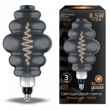 Лампа светодиодная Gauss 161802005 LED Filament Honeycomb GAUSS E27 8.5W Gray 165lm 1800K 150 лм