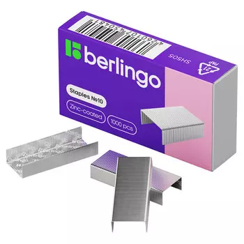 скобы для степлера BERLINGO 10 1000шт оцинкованные