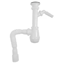 сифон для раковины AQUANT 1 1/2" х40 с отв для быт техники белый