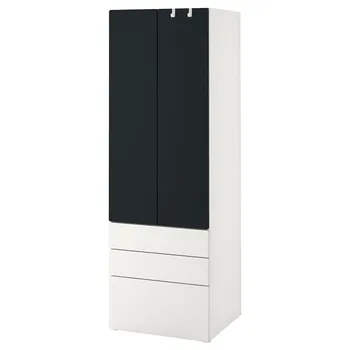Детский шкаф, доска белая, 60x42x181 см, с 3 ящиками SMSTAD IKEA