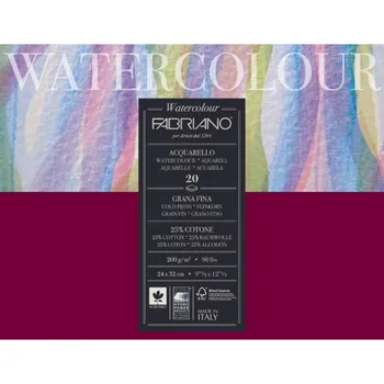 Блокнот-склейка для акварели Fabriano "Watercolour" 24х32 см 20 л 200 г