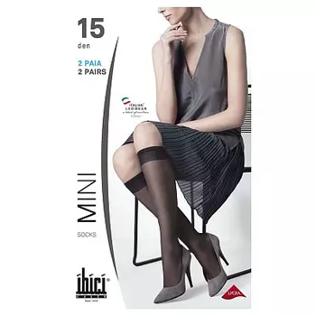 Гольфы капроновые MINI 15 цвет NERO 2 пары ibici