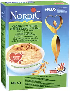 Хлопья овсяные с овсяными отрубями Nordic