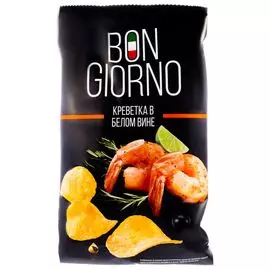 Чипсы картофельные Креветка в белом вине 90г Bon Giorno