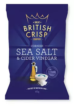 Чипсы картофельные морская соль/яблочный уксус British Crisp