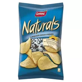 Чипсы картофельные Naturals с морской солью и перцем Lorenz