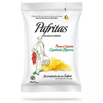 Чипсы картофельные с эспелетским красным перцем Pafritas