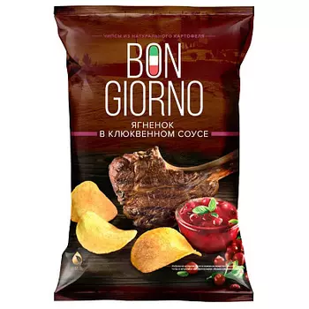 Чипсы картофельные Ягненок в клюквенном соусе 90г Bon Giorno