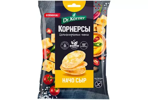 Чипсы кукурузно-рисовые с сыром начо Dr. Korner