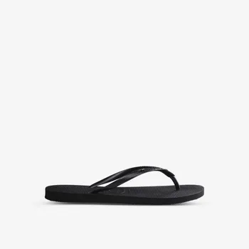 Узкие резиновые шлепанцы с кристаллами Havaianas, черный