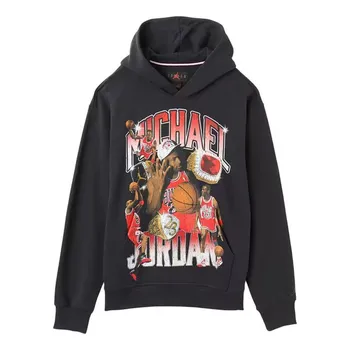 Толстовка flight fleece graphic pullover hoodie Air Jordan, черный