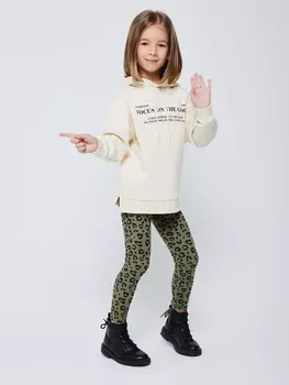 Леггинсы в рубчик для девочек (зеленый, 116/ 6-7 YEARS)