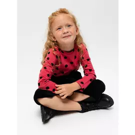 Лонгслив с принтом для девочек (бордовый, 98/ 3-4 YEARS)